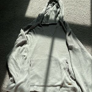 ron jon ruffled pocket sweater